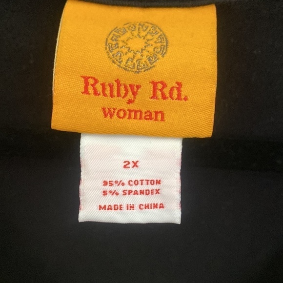 Ruby Rd. Black v-neck sweater with embellishments. Size 2X - Picture 5 of 6
